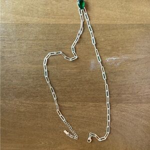 Green pendant and gold chain necklace adina Eden